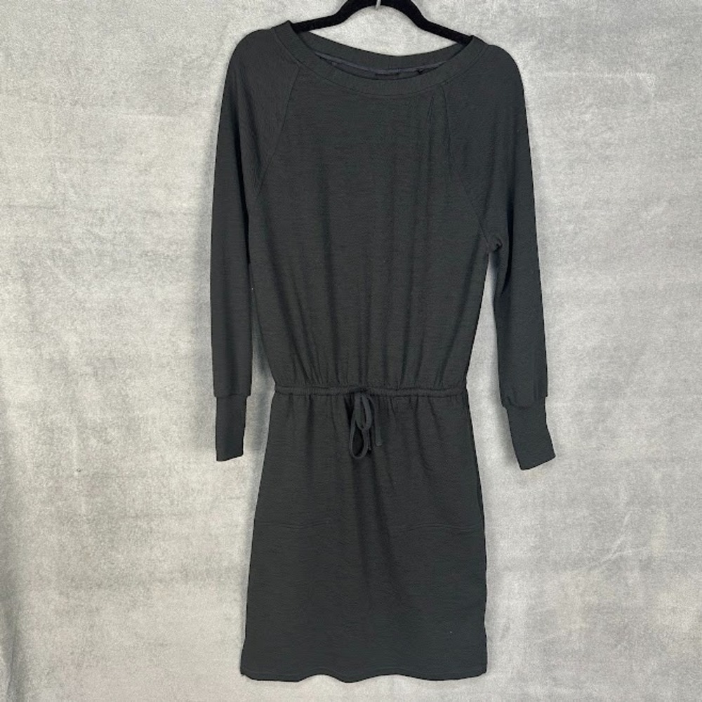 Prana Sunrise Dress Womens Small Black Long Sleeve Knee Length Casual Outdoor